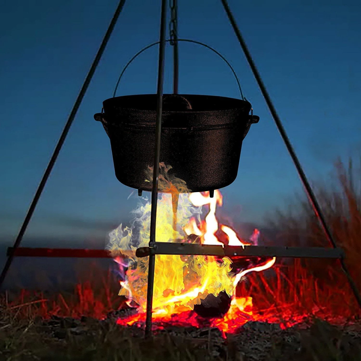 yellow cast iron dutch oven