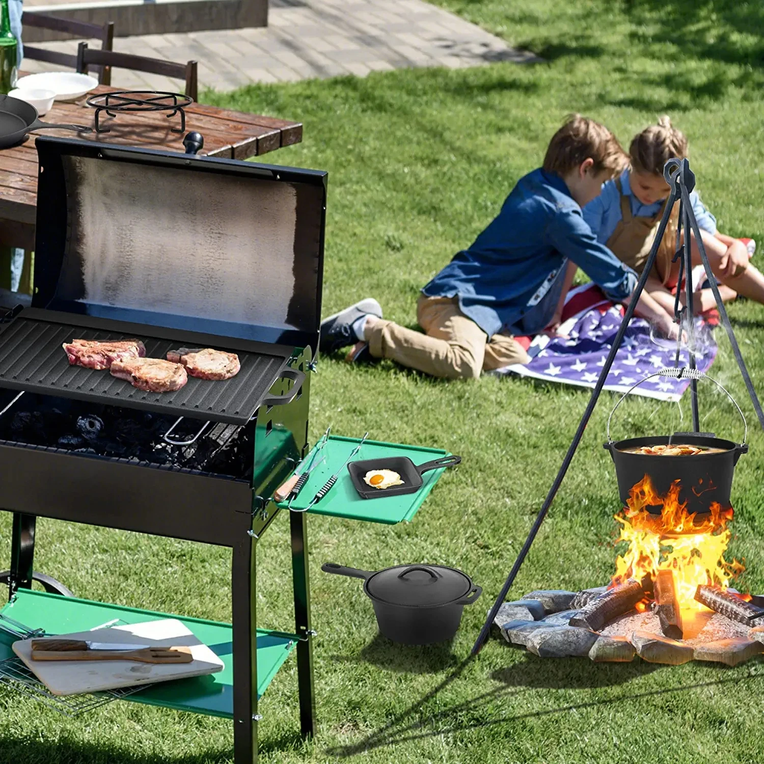 campfire tripod dutch oven