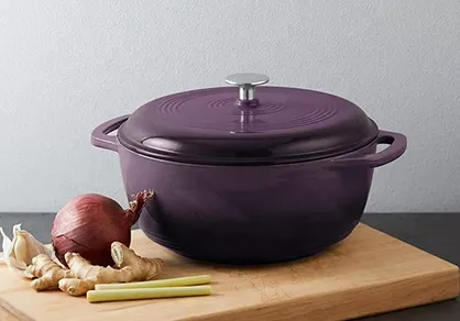 blue cast iron casserole dish