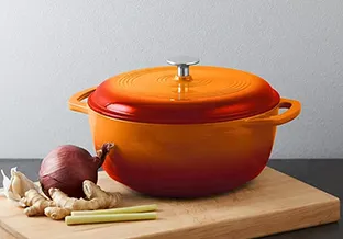 green cast iron dutch oven