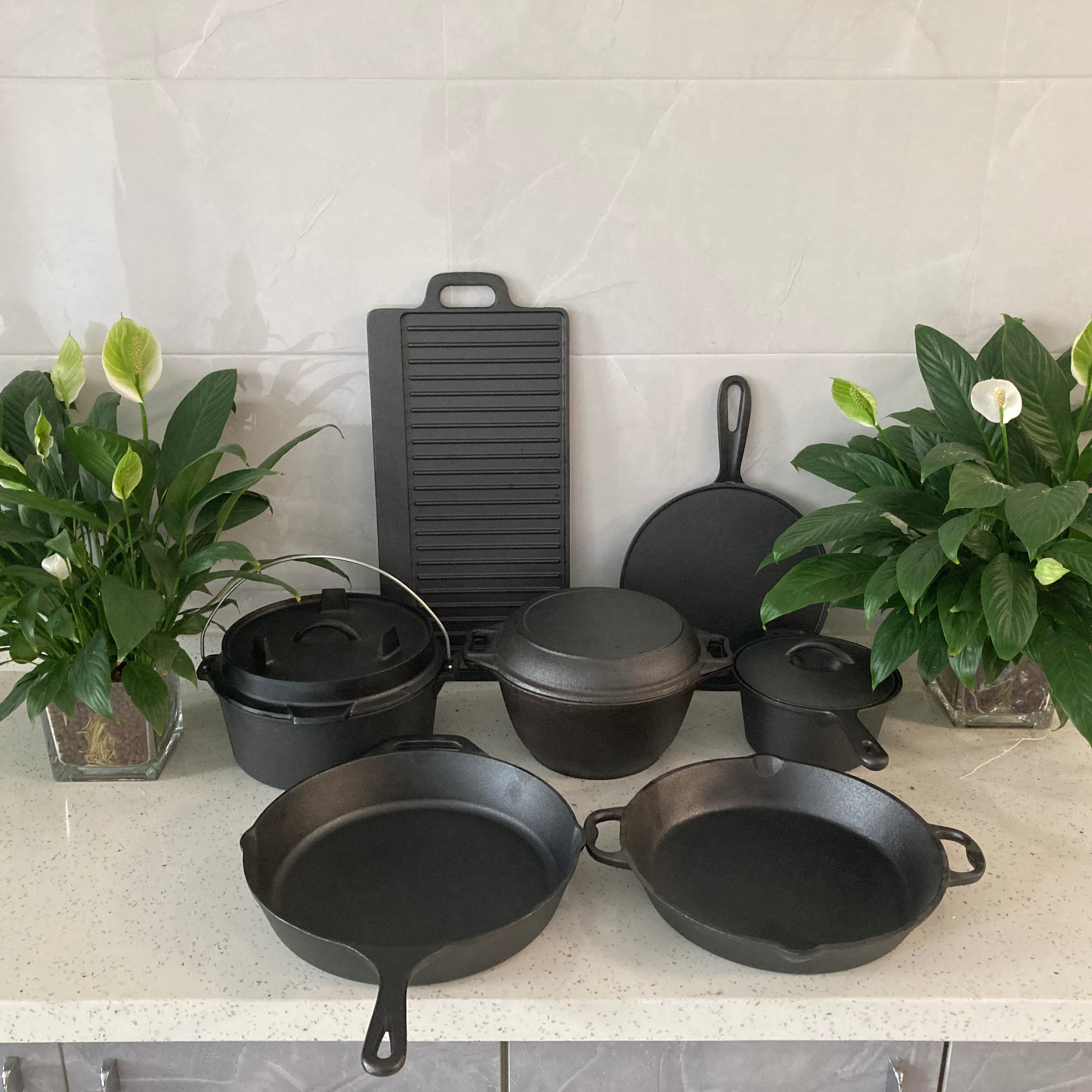 cast iron fajita skillet set