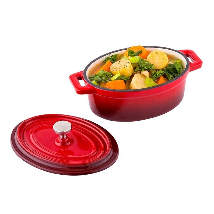 Colorful Enamel Casserole Mini Oval Cocotte Cast Iron Mini Serve Cocotte