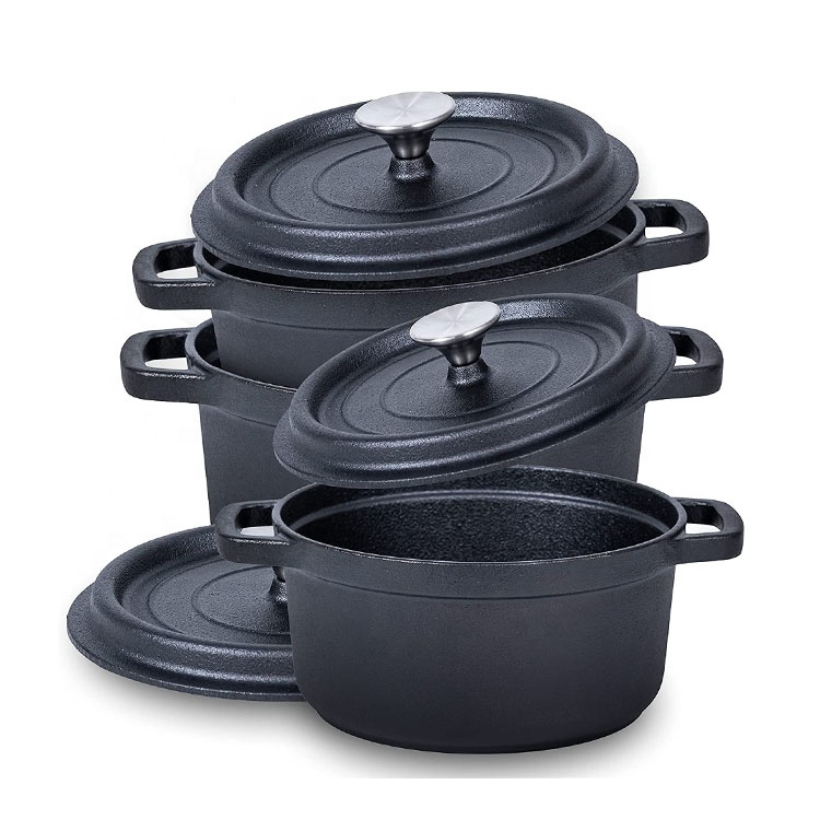 Pre-seasoned 10cm Cast Iron Small Pots Dutch Oven Mini Cast-Iron Casserole Pots