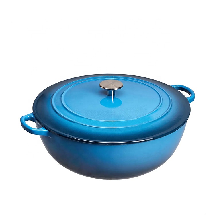 Cast Iron Braisers Pan Enameled Cast Iron Shallow Seafood Cooking Pot Casserole Dish