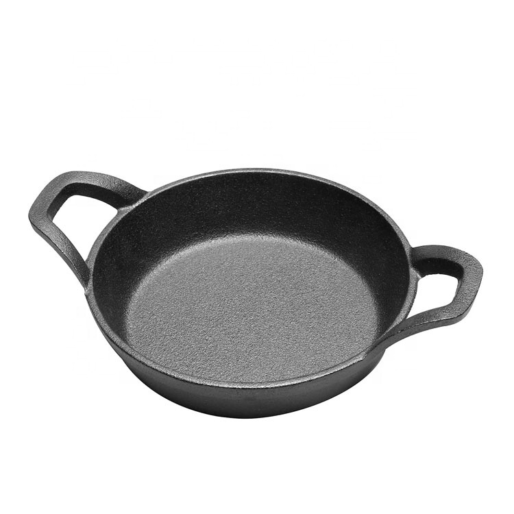 Pre-seasoned Cast Iron Mini Serving Dish Baking Dish Cast Iron Gratin Dish With Wooden Tray